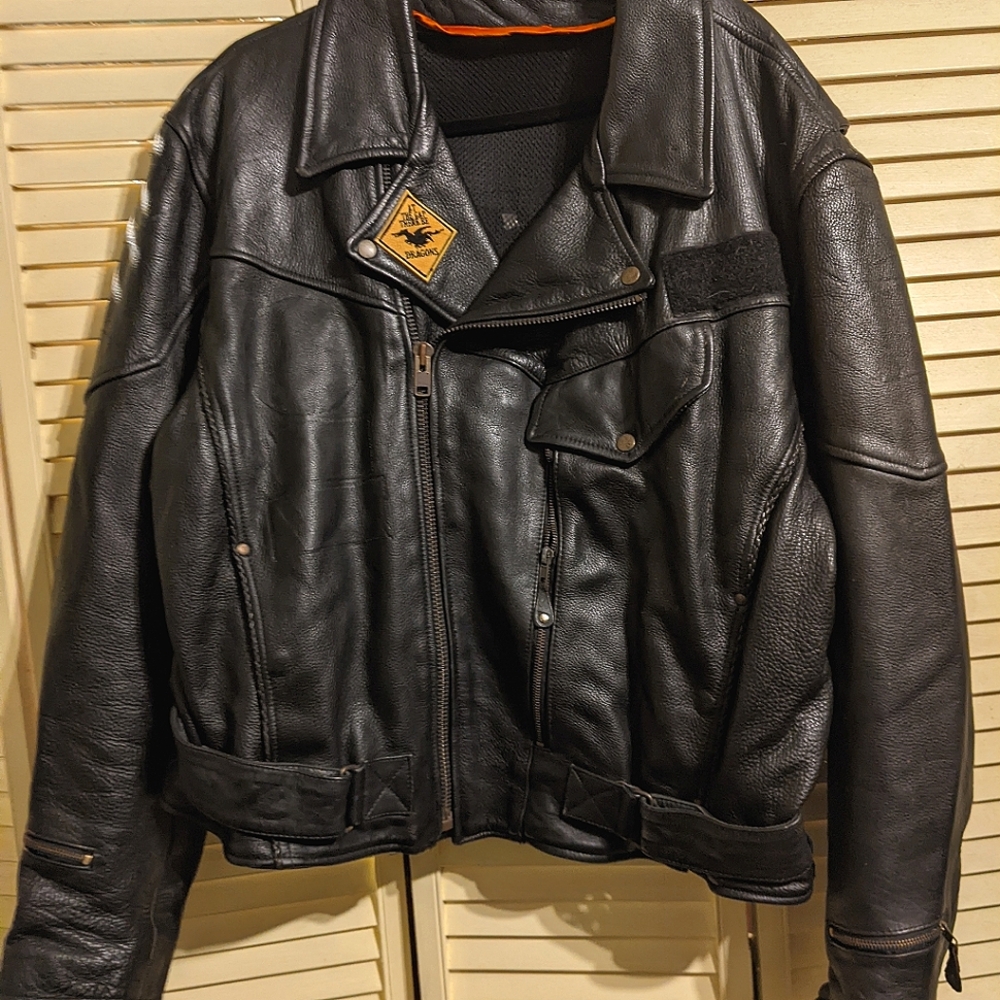 Genuine Leather Motorcycle Coat Plus Size 50
